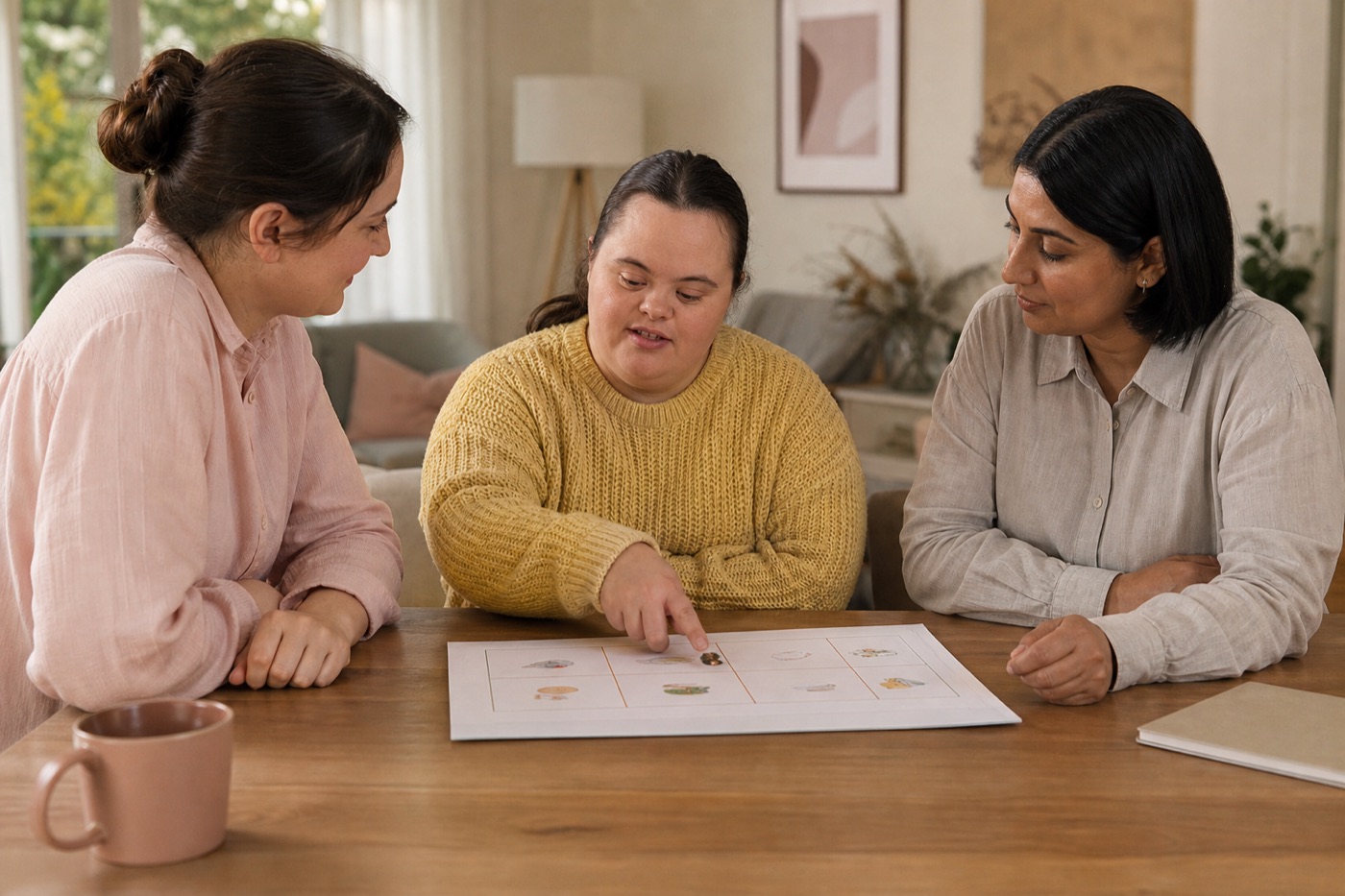 A participant and coordinator working through an NDIS plan together